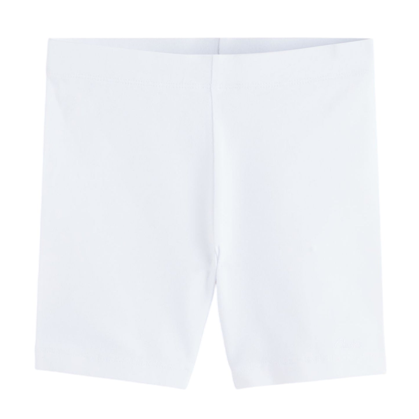 White - Side - Clarks Girls Jersey Embroidered Logo Cycling Shorts (Pack of 3)