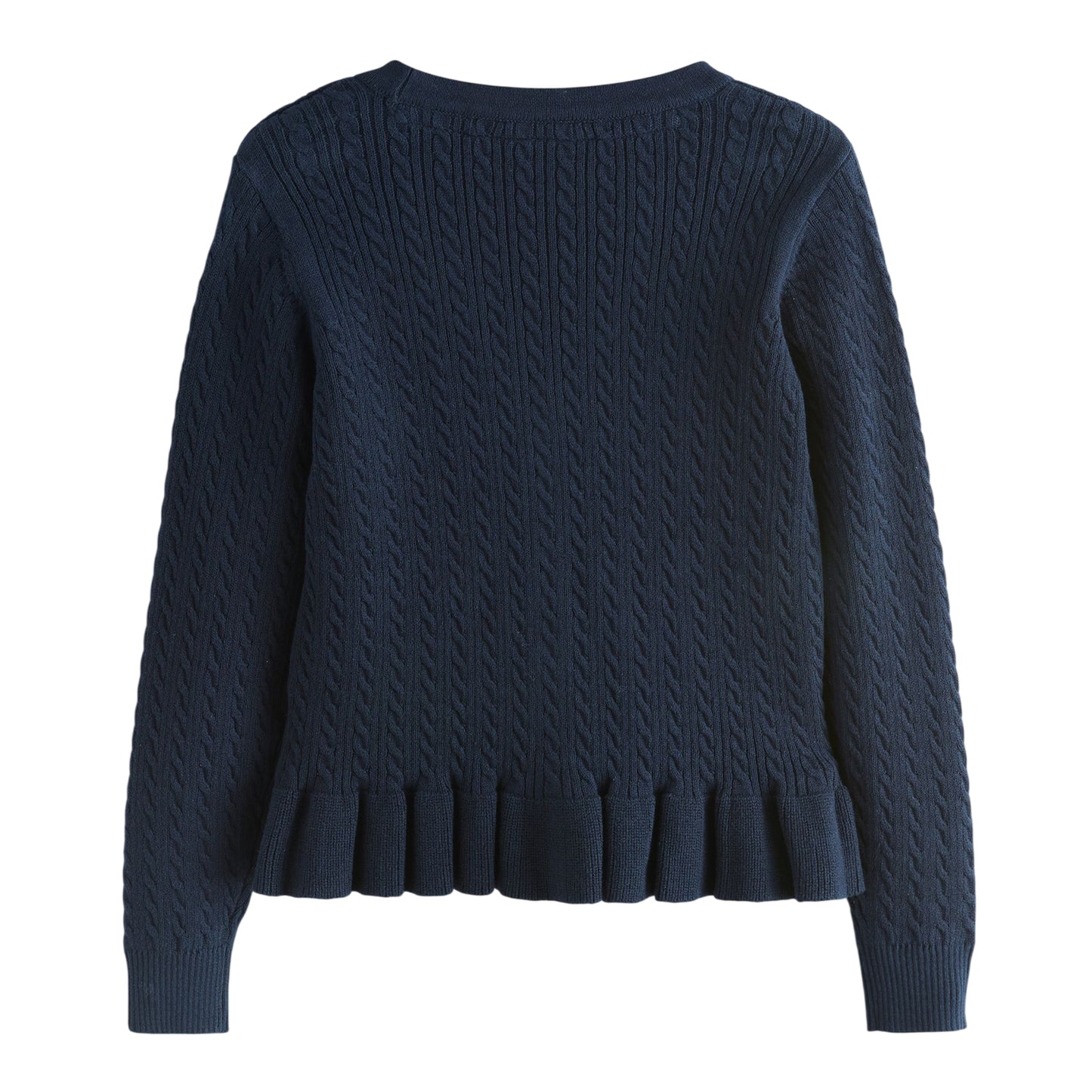 Royal Blue - Back - Clarks Girls Cable Knit Frill School Cardigan (Pack of 2)