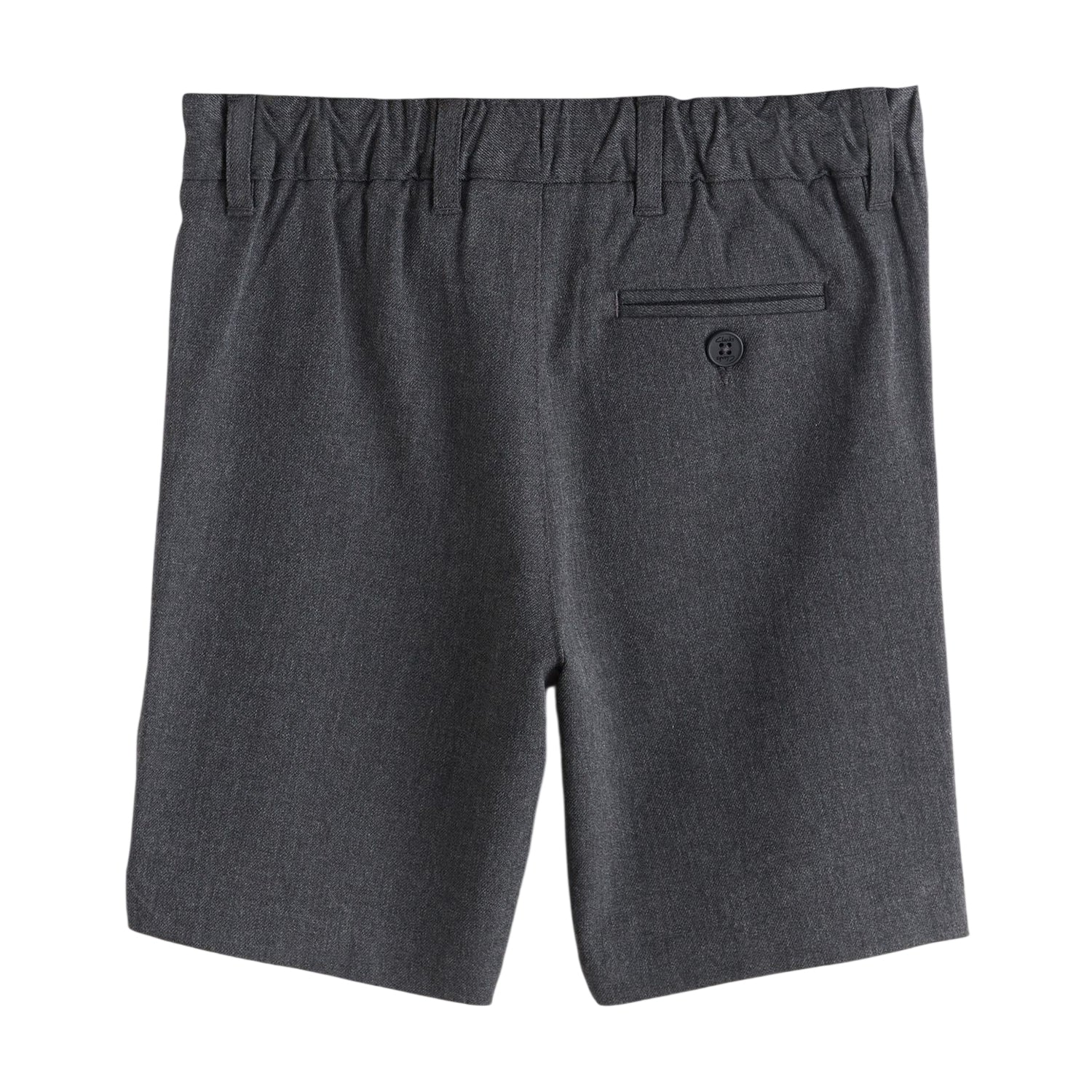 Grey - Back - Clarks Boys Plain Regular School Shorts (Pack of 3)