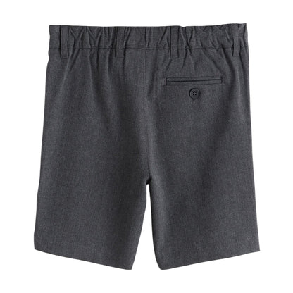 Grey - Back - Clarks Boys Plain Regular School Shorts (Pack of 3)