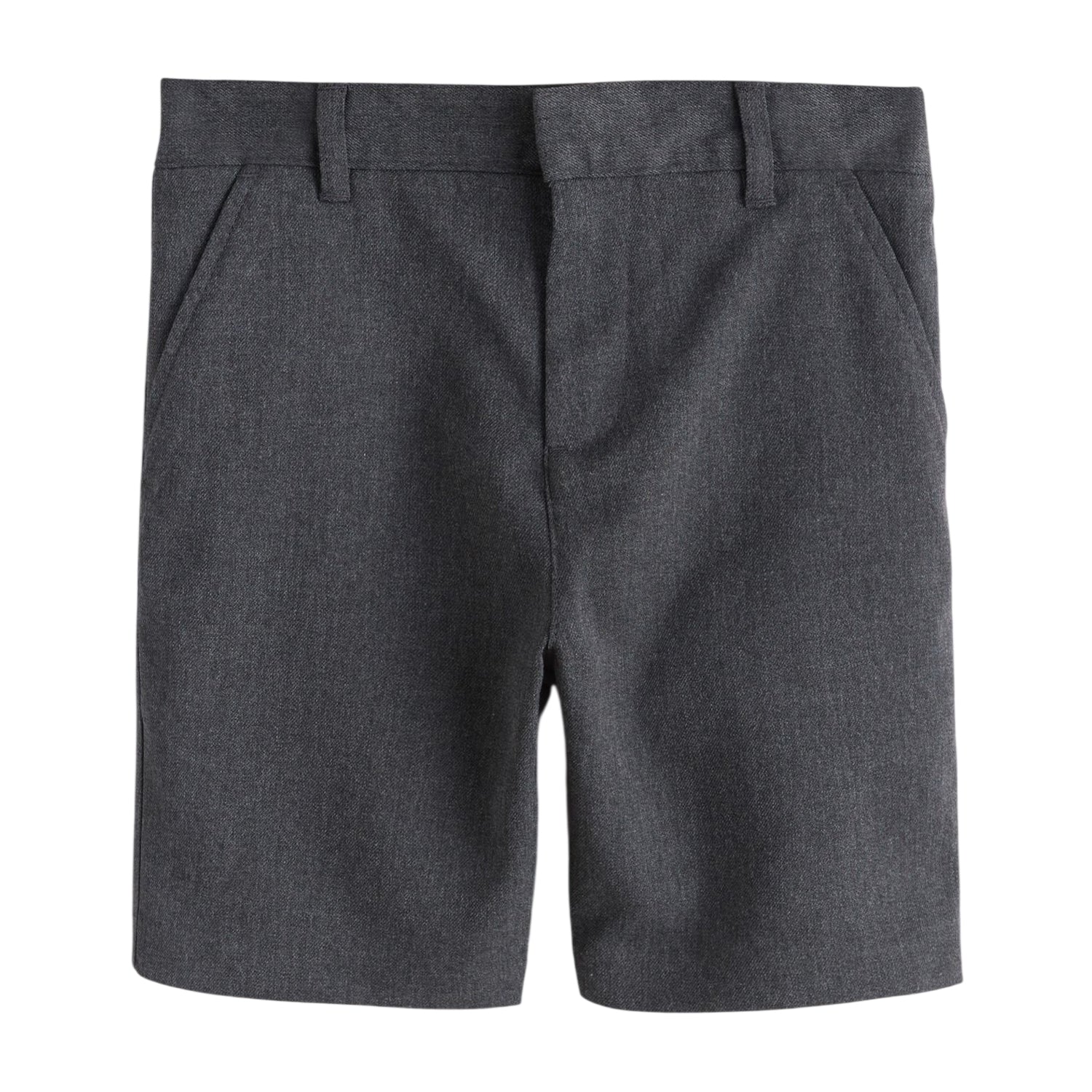 Grey - Side - Clarks Boys Plain Regular School Shorts (Pack of 3)
