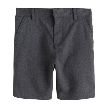 Grey - Side - Clarks Boys Plain Regular School Shorts (Pack of 3)