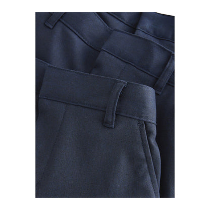 Navy - Pack Shot - Clarks Boys Regular School Shorts (Pack of 3)