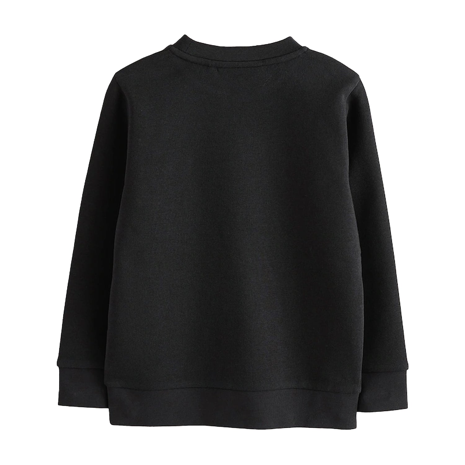 Black - Back - Clarks Boys Plain Crew Neck School Sweat Top (Pack of 2)