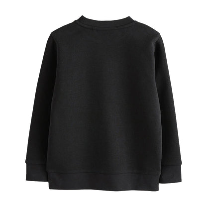 Black - Back - Clarks Boys Plain Crew Neck School Sweat Top (Pack of 2)