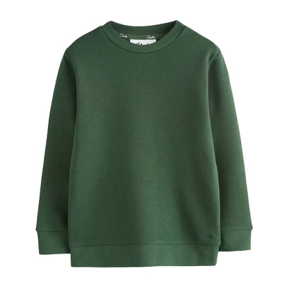 Green - Side - Clarks Boys Plain Crew Neck School Sweat Top (Pack of 2)