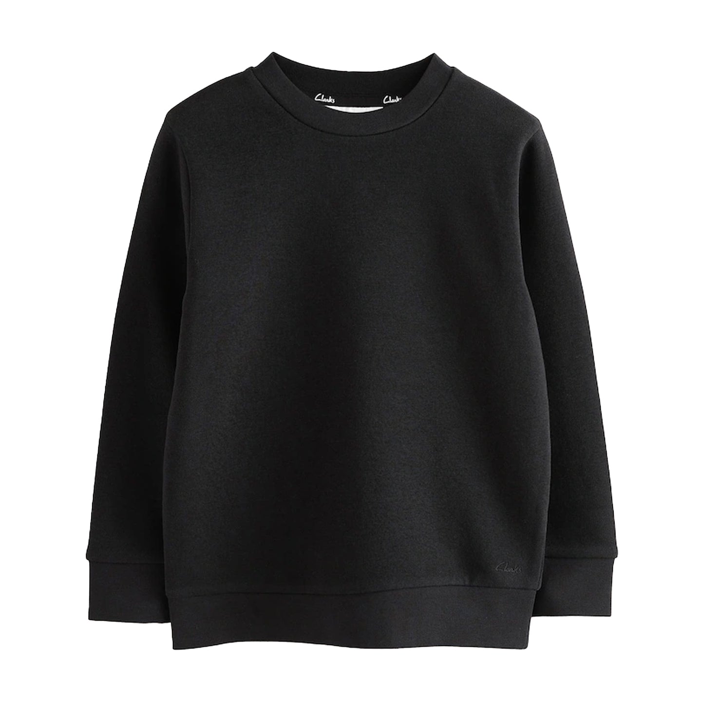 Black - Side - Clarks Boys Plain Crew Neck School Sweat Top (Pack of 2)