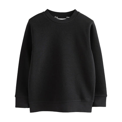 Black - Side - Clarks Boys Plain Crew Neck School Sweat Top (Pack of 2)