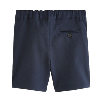 Navy - Back - Clarks Boys Plain Regular School Shorts (Pack of 3)