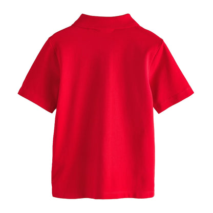 Red - Back - Clarks Boys Short-Sleeved Polo Shirt (Pack of 3)