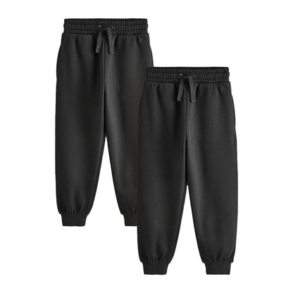 Black - Front - Clarks Boys Cotton Blend Jogging Bottoms (Pack of 2)