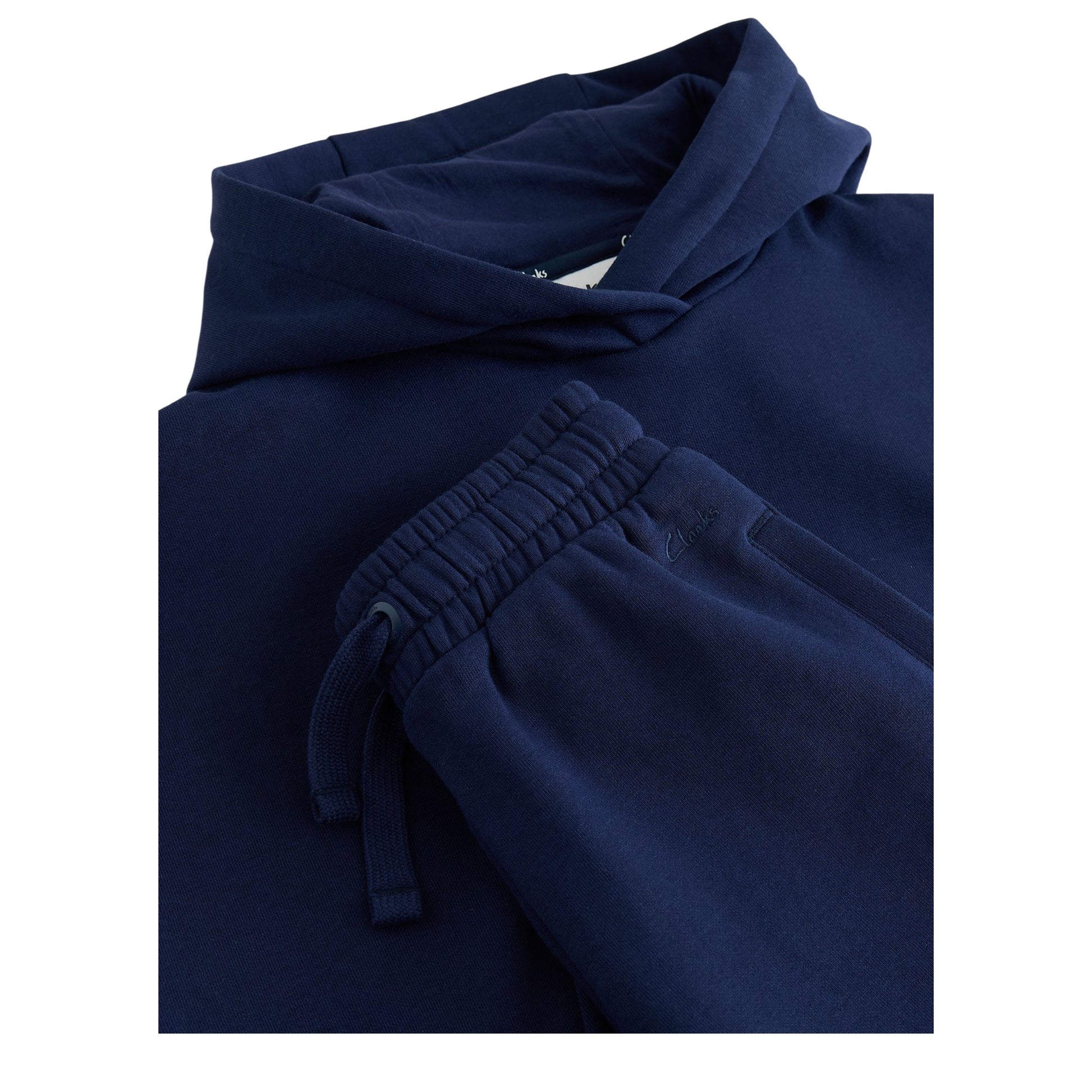 Navy - Side - Clarks Boys Embroidered Logo Oversized Hoodie And Joggers Set