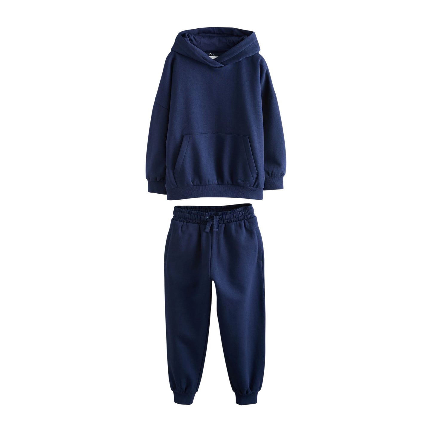 Navy - Front - Clarks Boys Embroidered Logo Oversized Hoodie And Joggers Set