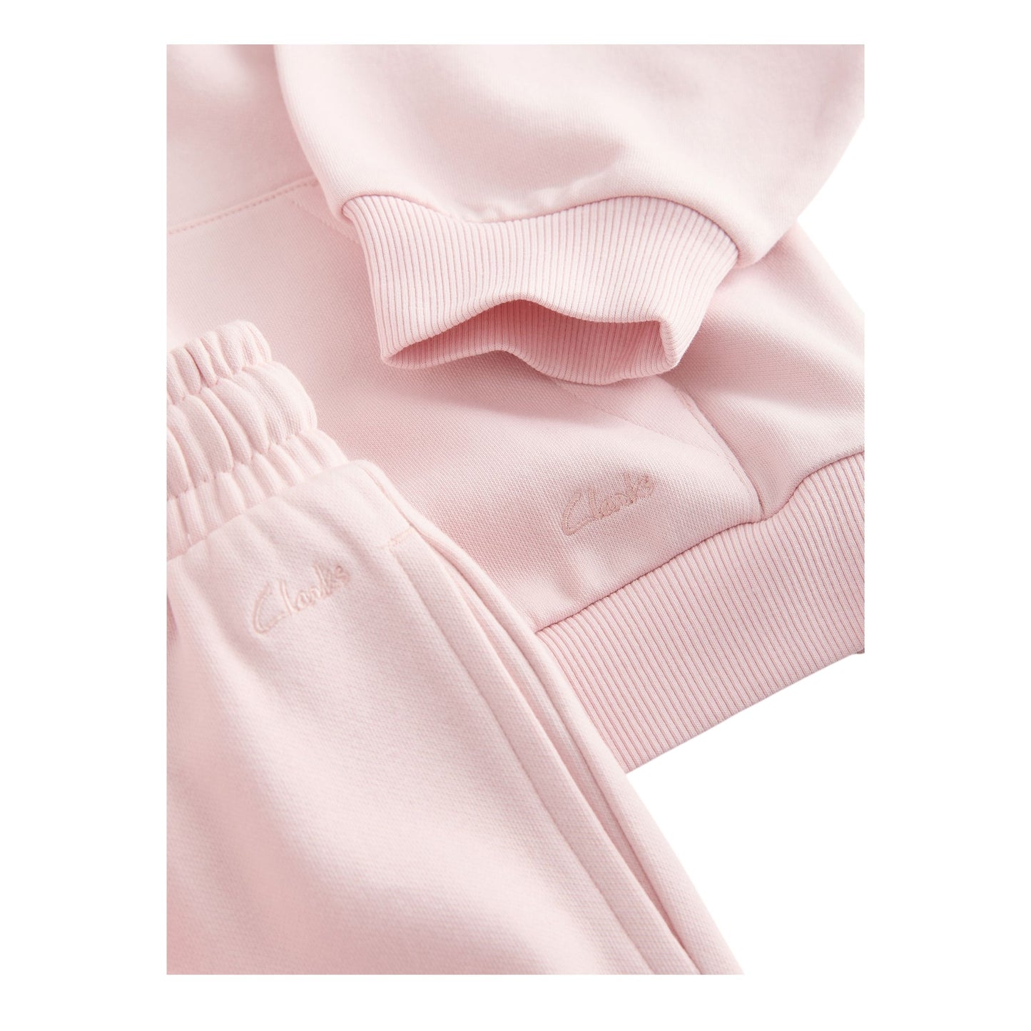 Pink - Side - Clarks Girls Wide Leg Oversized Hoodie And Joggers Set