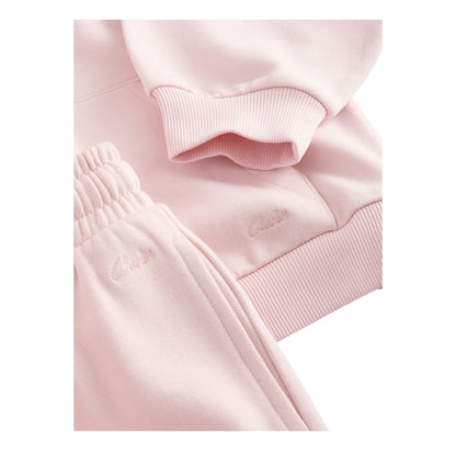 Pink - Side - Clarks Girls Wide Leg Oversized Hoodie And Joggers Set
