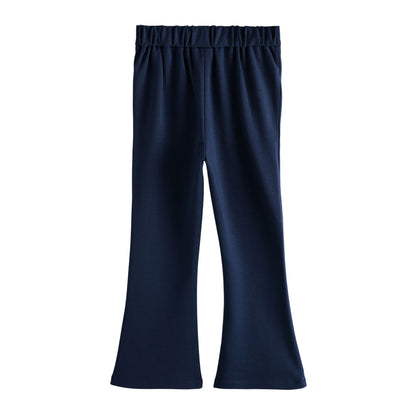 Navy - Side - Clarks Girls Flared Trousers (Pack of 2)