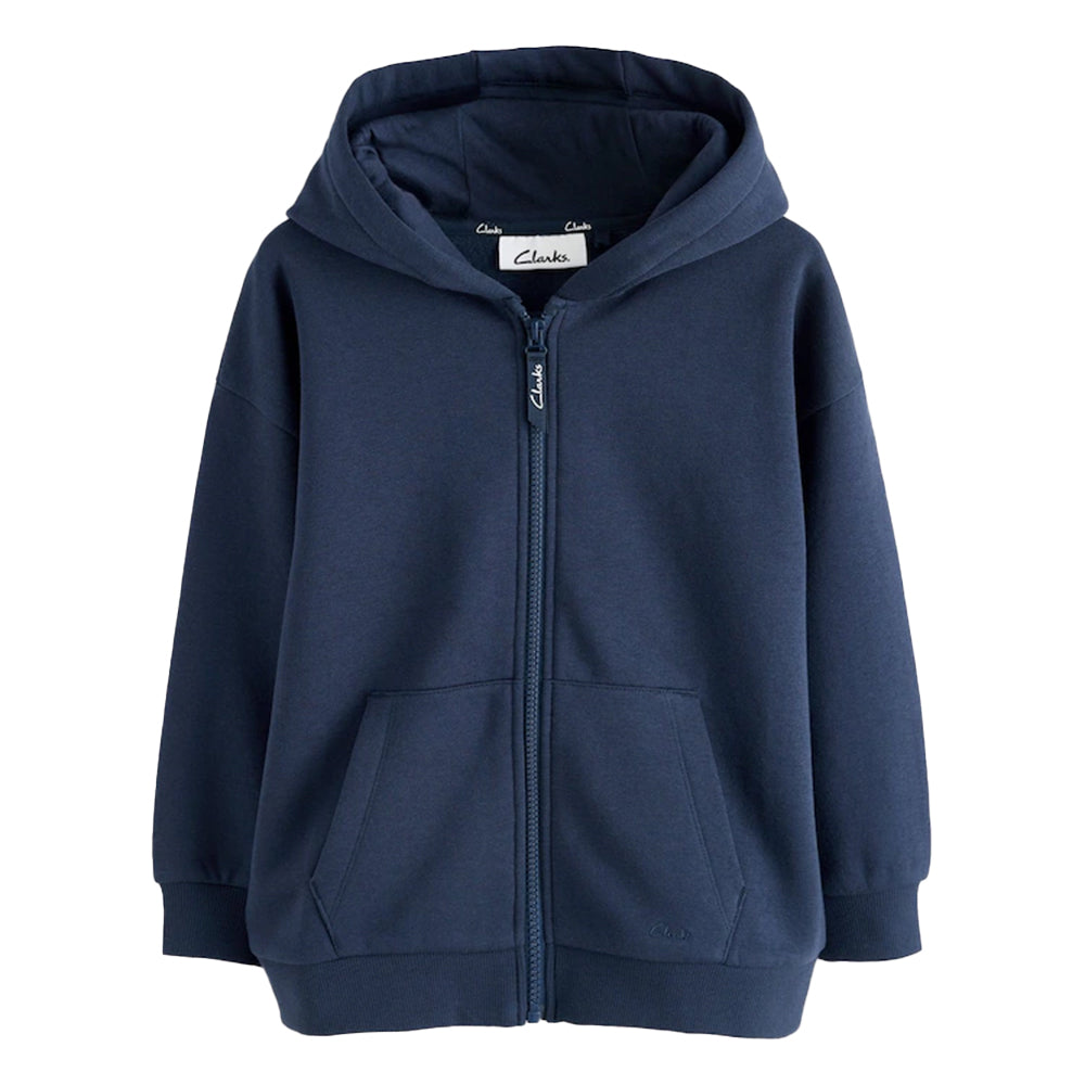 Navy - Back - Clarks Boys Embroidered Logo Full Zip Hoodie (Pack of 2)