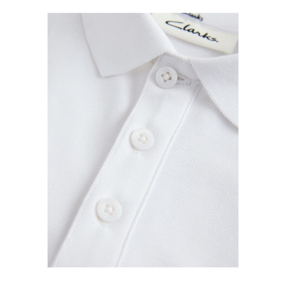 White - Lifestyle - Clarks Boys Short-Sleeved School Polo Shirt (Pack of 3)