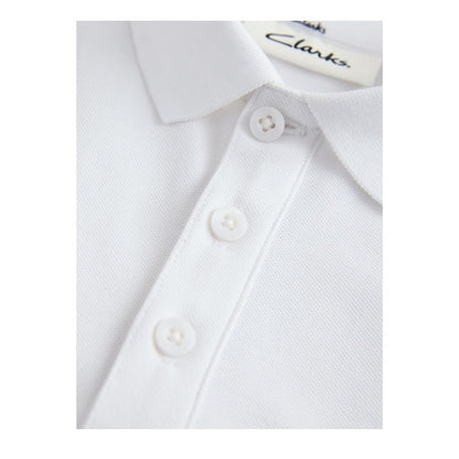 White - Lifestyle - Clarks Boys Short-Sleeved School Polo Shirt (Pack of 3)