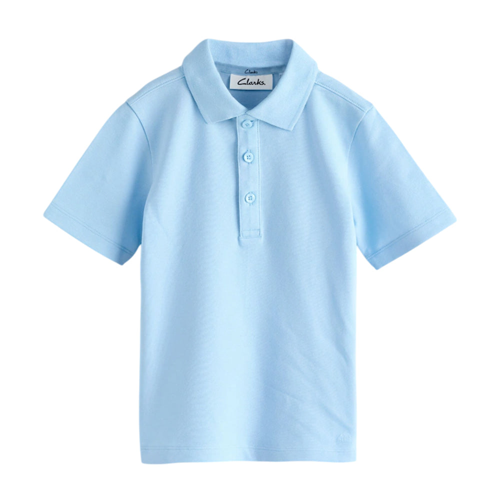 Blue - Back - Clarks Boys Short-Sleeved School Polo Shirt (Pack of 3)