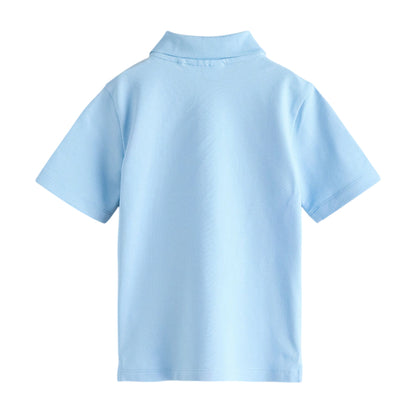 Blue - Side - Clarks Boys Short-Sleeved School Polo Shirt (Pack of 3)