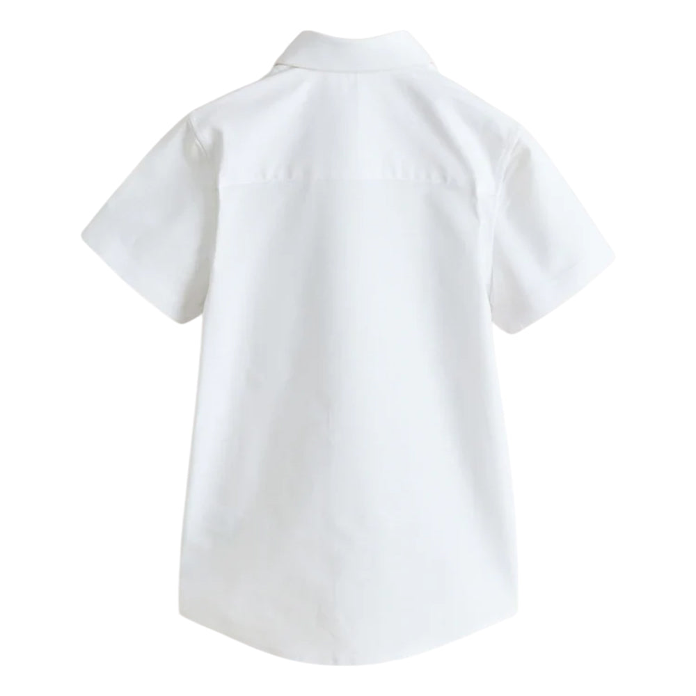 White - Back - Clarks Boys Oxford Short-Sleeved Shirt