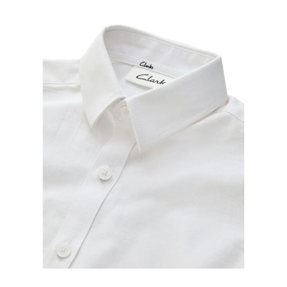 White - Side - Clarks Boys Oxford Short-Sleeved Shirt
