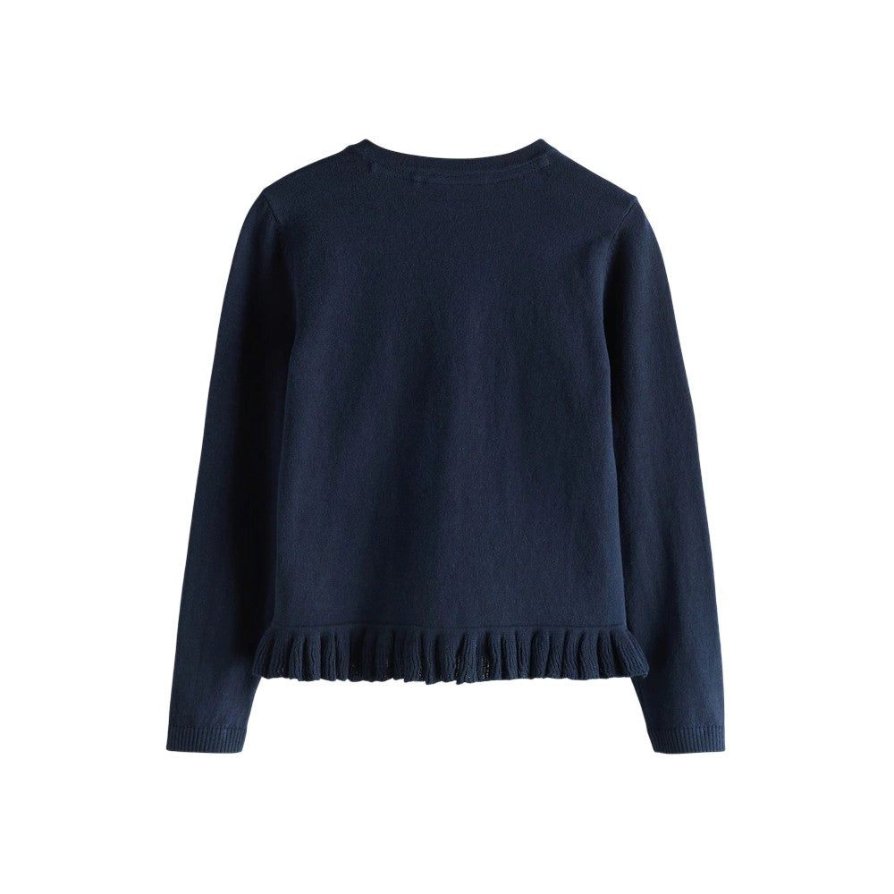 Navy - Side - Clarks Girls Knitted Bow Cardigan (Pack of 3)