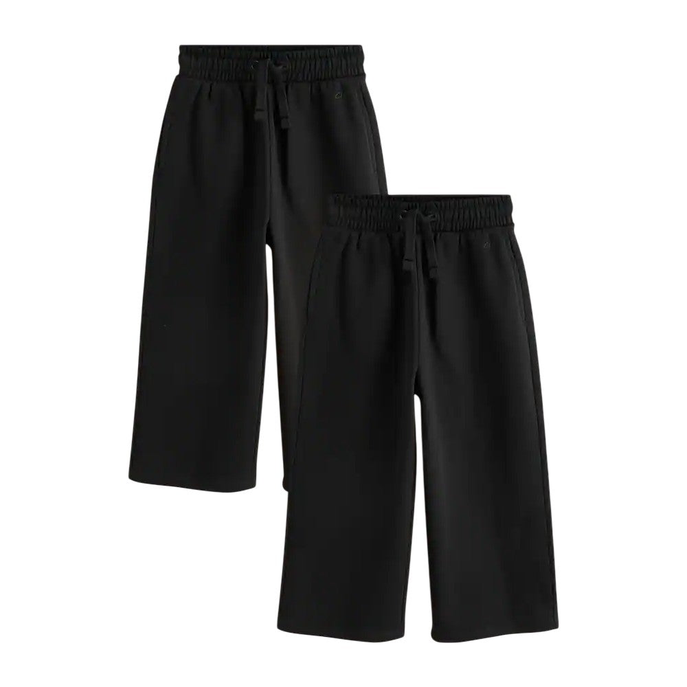 Black - Front - Clarks Girls Wide Leg Jogging Bottoms (Pack of 2)