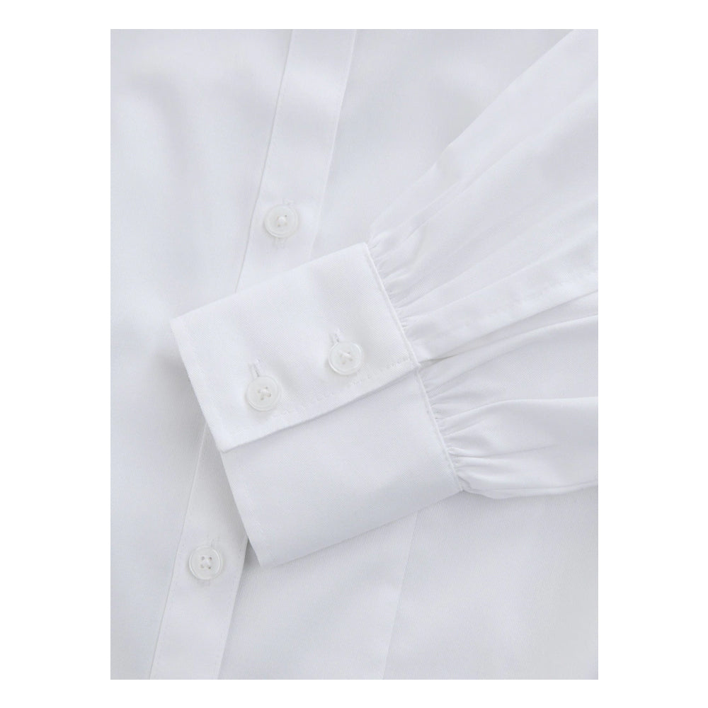 White - Lifestyle - Clarks Girls Frill Shoulder Long-Sleeved Shirt (Pack of 2)