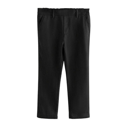 Black - Back - Clarks Boys Plain Regular Trousers (Pack of 2)