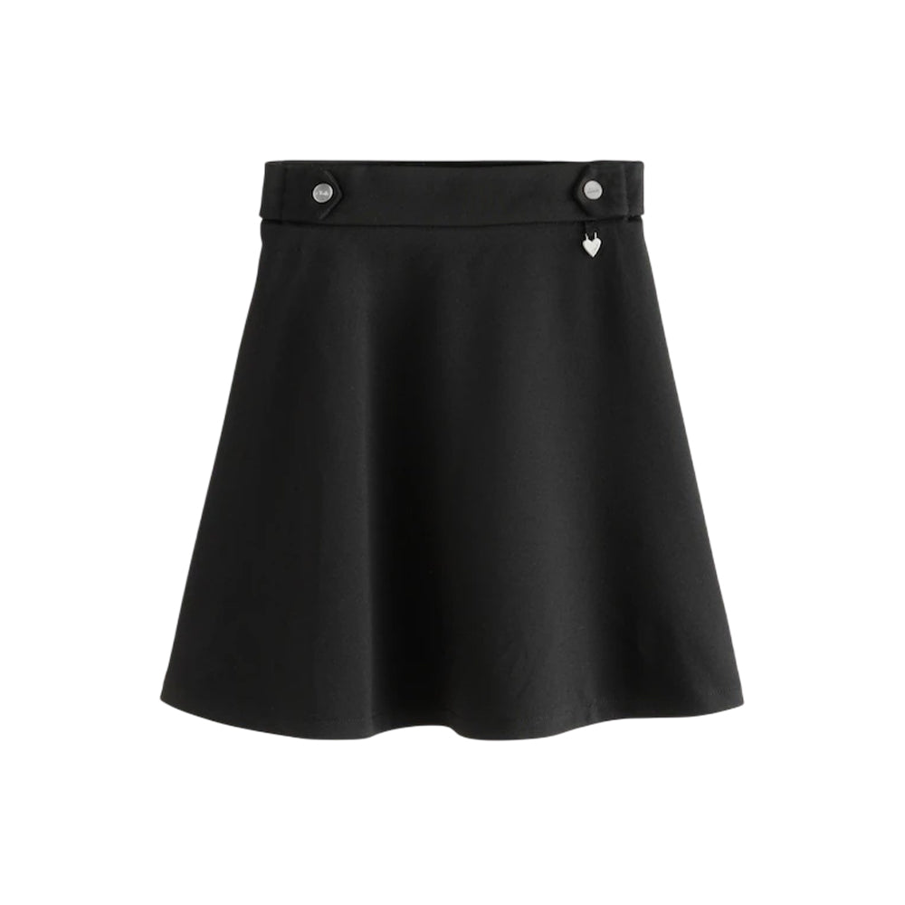 Black - Back - Clarks Girls Heart Pull-On Skater Skirt (Pack of 2)