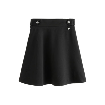 Black - Back - Clarks Girls Heart Pull-On Skater Skirt (Pack of 2)