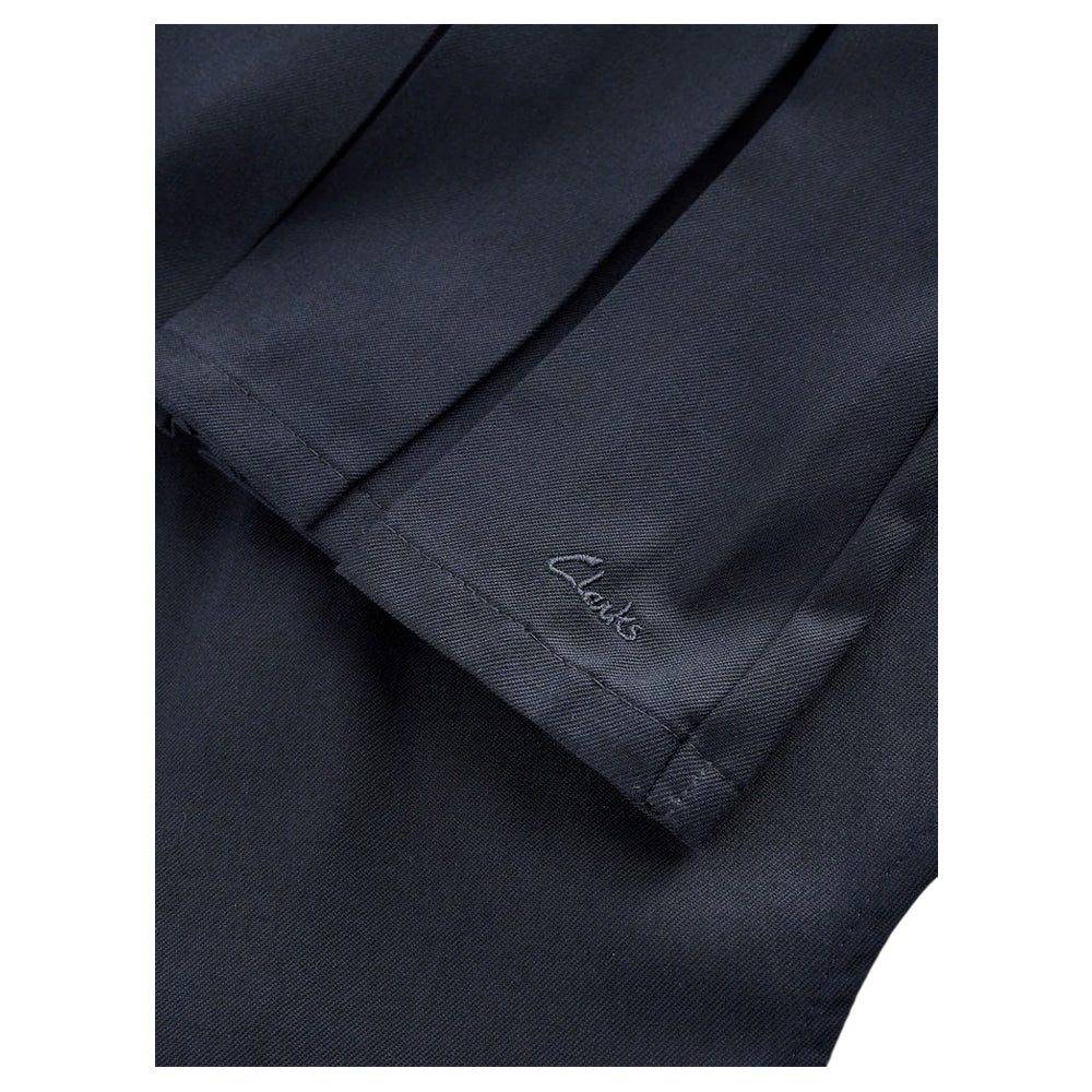 Navy - Side - Clarks Girls Pleated Front Pinafore Dress (Pack of 2)