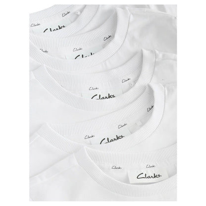 White - Side - Clarks Childrens-Kids Cotton Sports T-Shirt (Pack of 5)