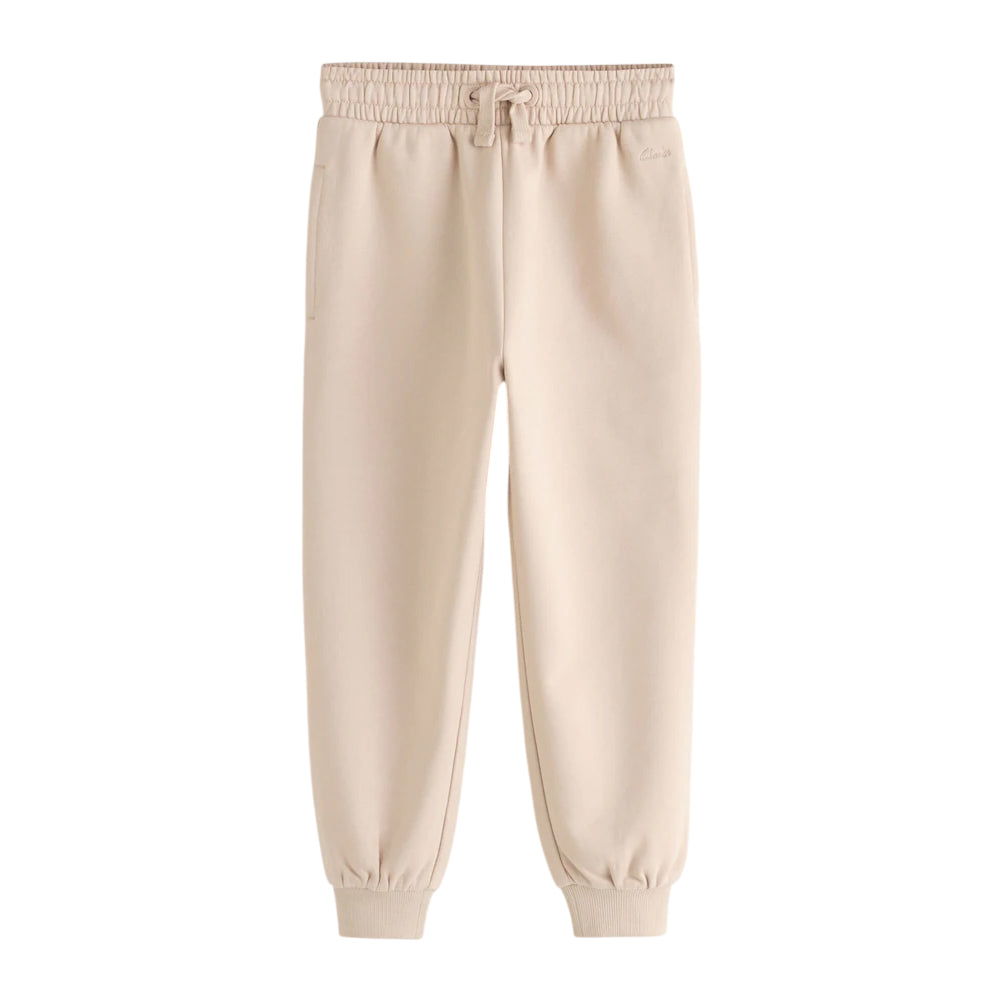 Stone - Back - Clarks Boys Plain Ribbed Cuff Jogging Bottoms (Pack of 2)
