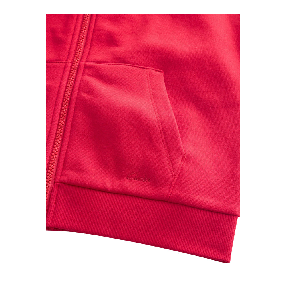 Red - Lifestyle - Clarks Boys Embroidered Logo Full Zip Hoodie