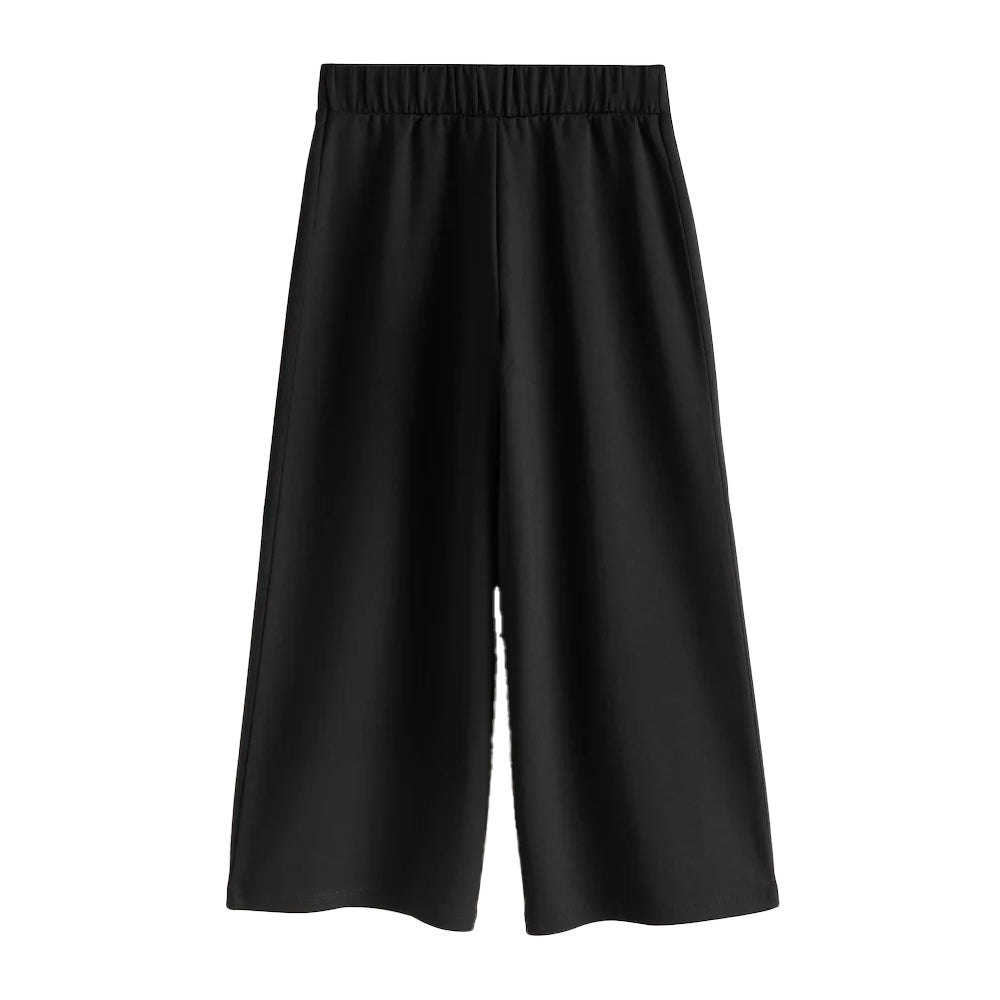 Black - Back - Clarks Girls Wide Leg School Trousers (Pack of 2)