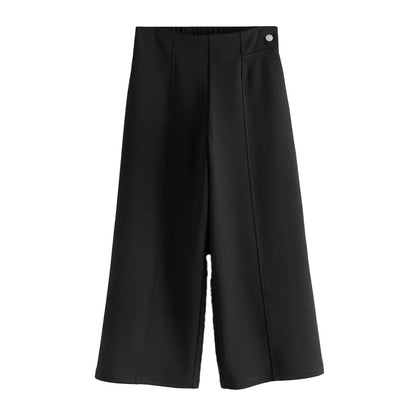 Black - Side - Clarks Girls Wide Leg School Trousers (Pack of 2)