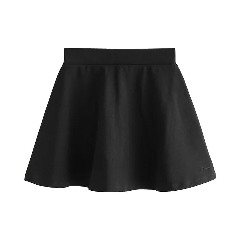 Black - Back - Clarks Girls Jersey Plain Skort (Pack of 2)