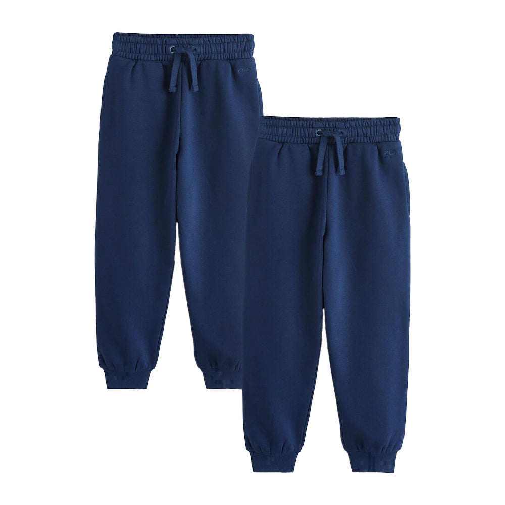 Navy - Front - Clarks Boys Plain Jogging Bottoms (Pack of 2)