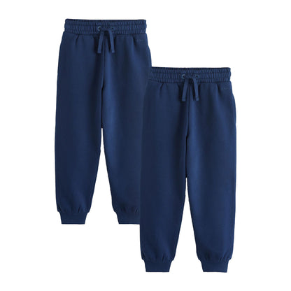 Navy - Front - Clarks Boys Plain Jogging Bottoms (Pack of 2)