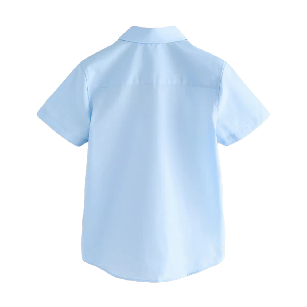 Blue - Back - Clarks Boys Short-Sleeved School Shirt (Pack of 3)