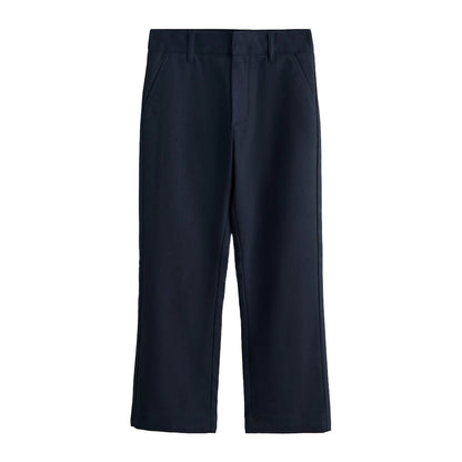 Navy - Side - Clarks Boys Slim School Trousers (Pack of 2)