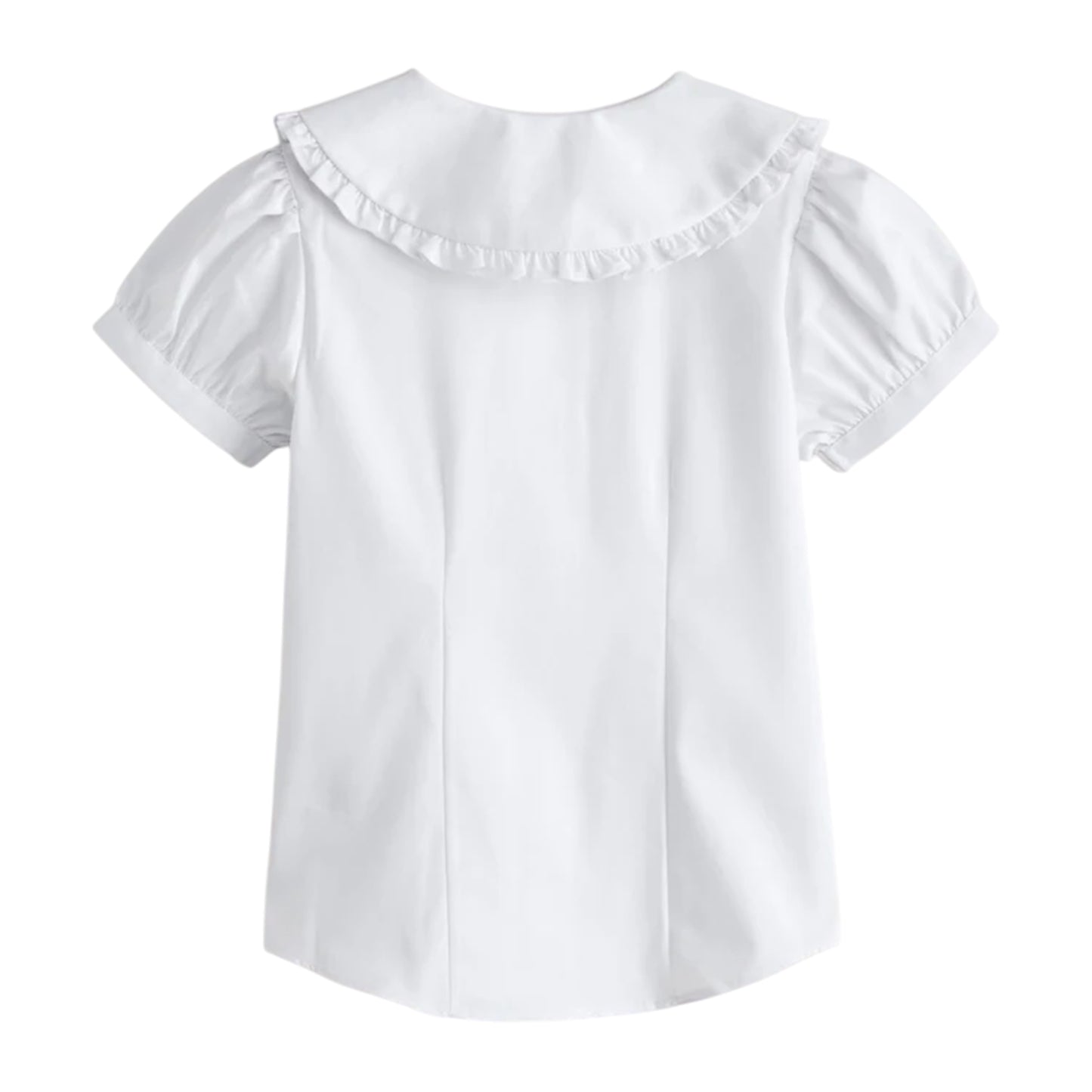 White - Back - Clarks Girls Frill Collar Short-Sleeved Shirt (Pack of 2)