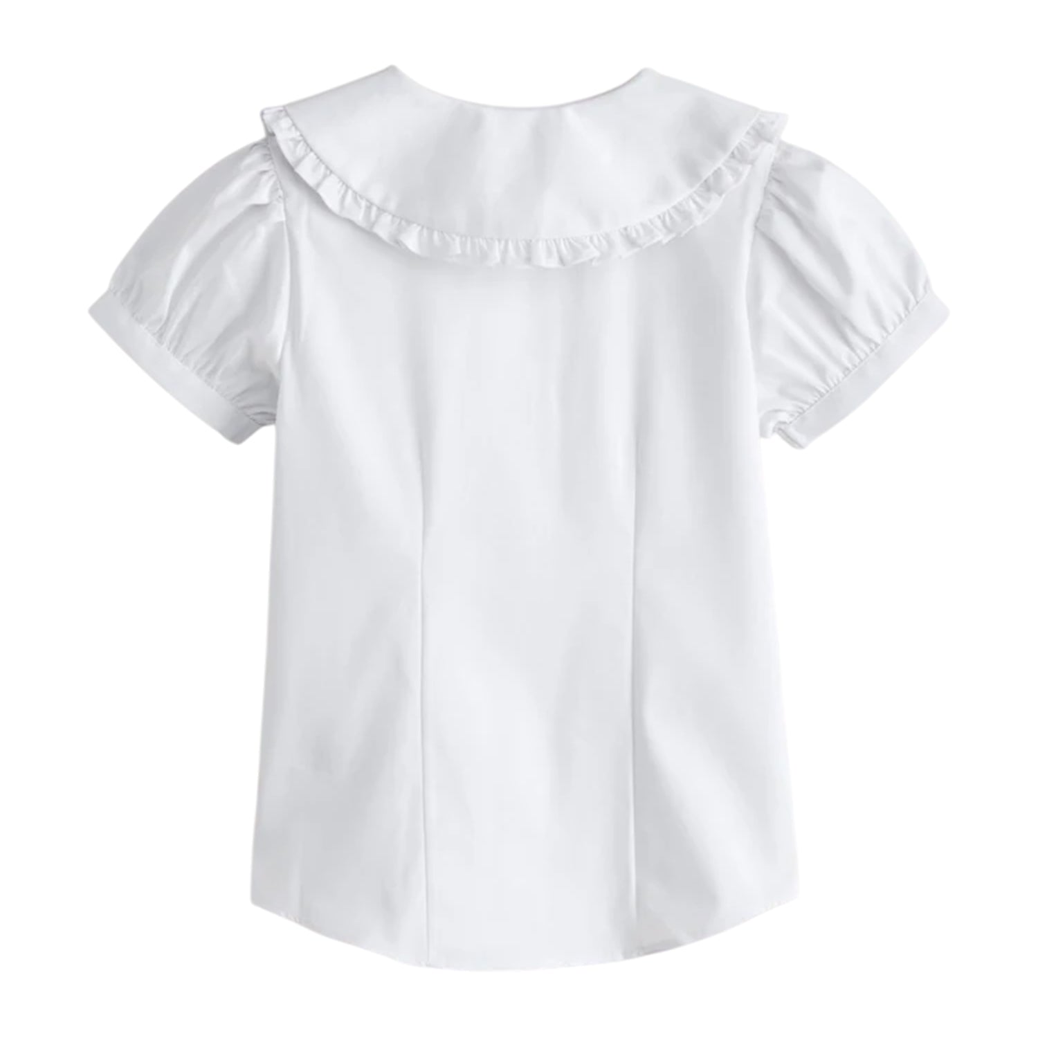 White - Back - Clarks Girls Frill Collar Short-Sleeved Shirt (Pack of 2)