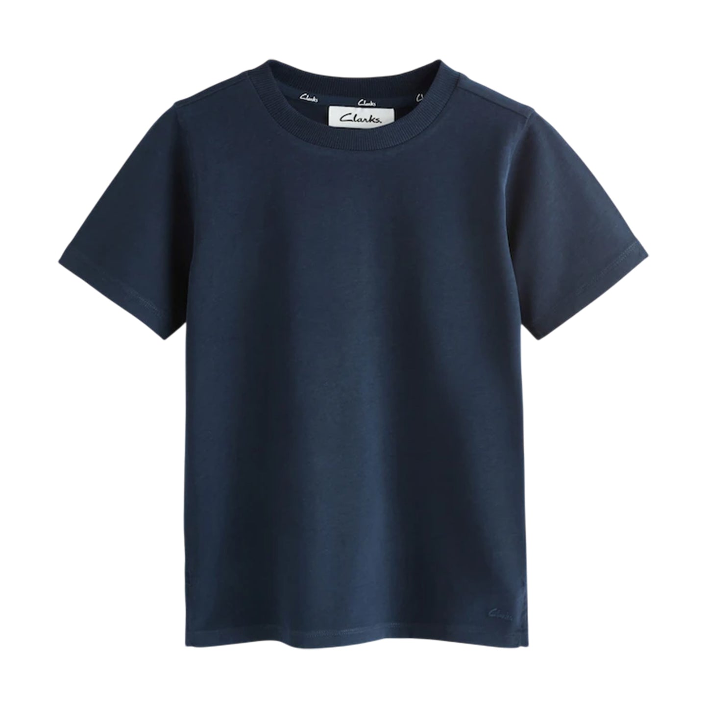 Navy - Side - Clarks Boys Embroidered Logo Relaxed Fit T-Shirt (Pack of 3)