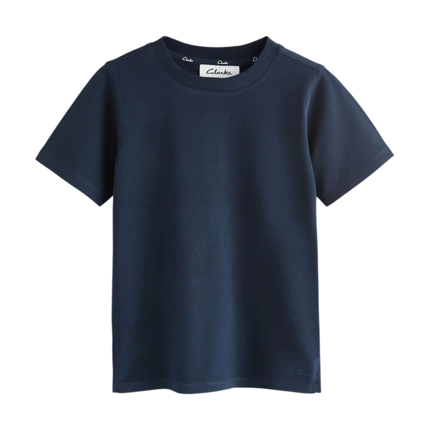 Navy - Side - Clarks Boys Embroidered Logo Relaxed Fit T-Shirt (Pack of 3)
