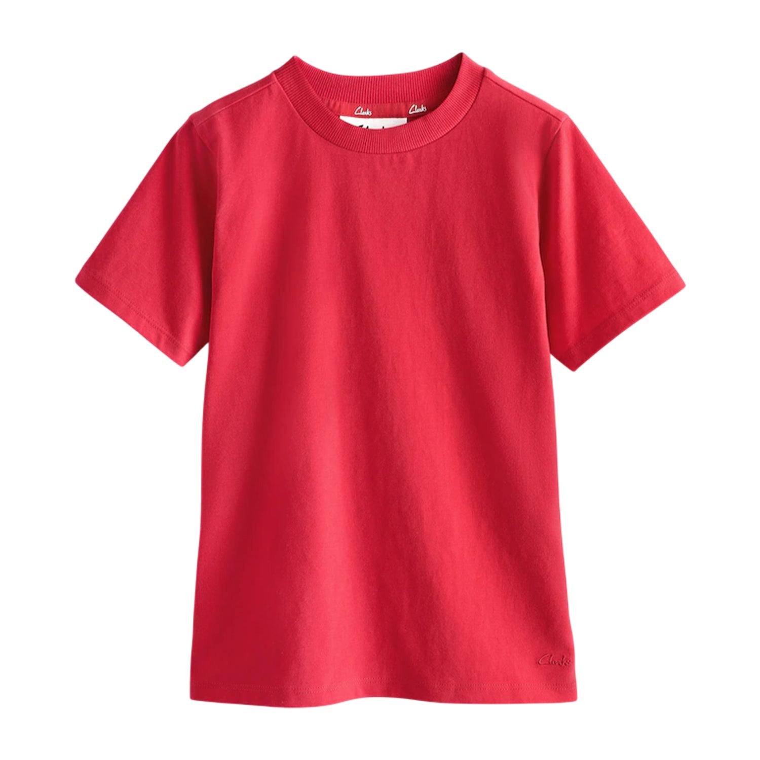 Red - Side - Clarks Boys Embroidered Logo Relaxed Fit T-Shirt (Pack of 3)