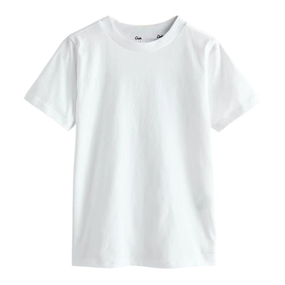 White - Side - Clarks Boys Embroidered Logo Relaxed Fit T-Shirt (Pack of 3)